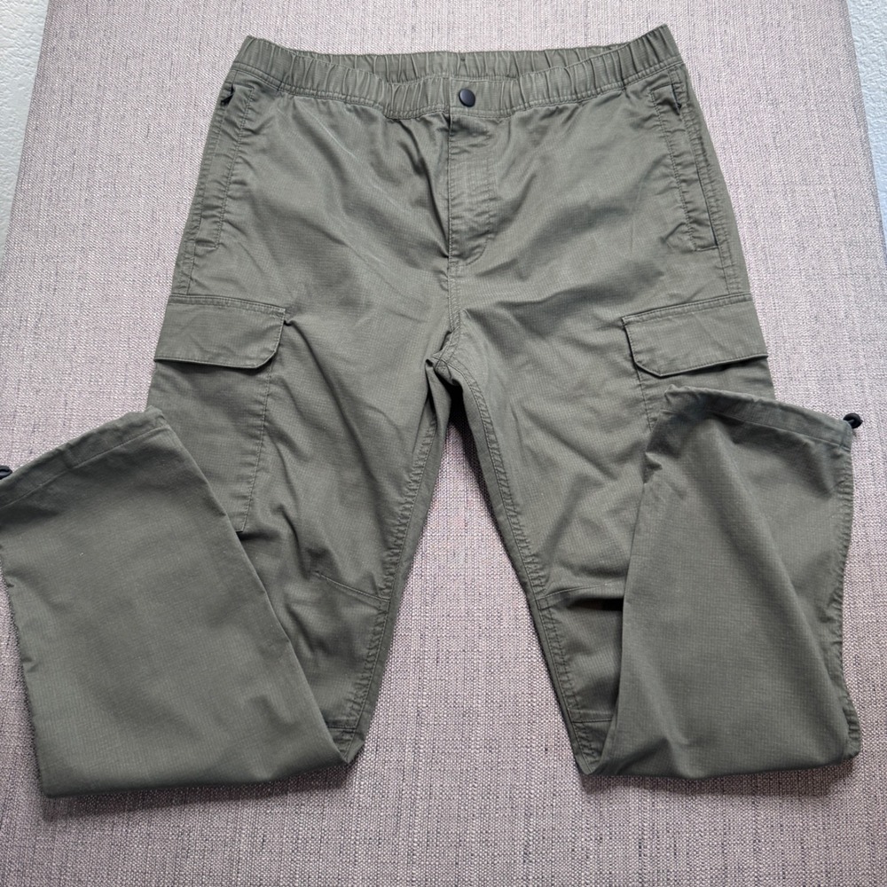 H&M Regular Fit Cargo Pants Mens Large Olive Green Ripstop Utility Joggers